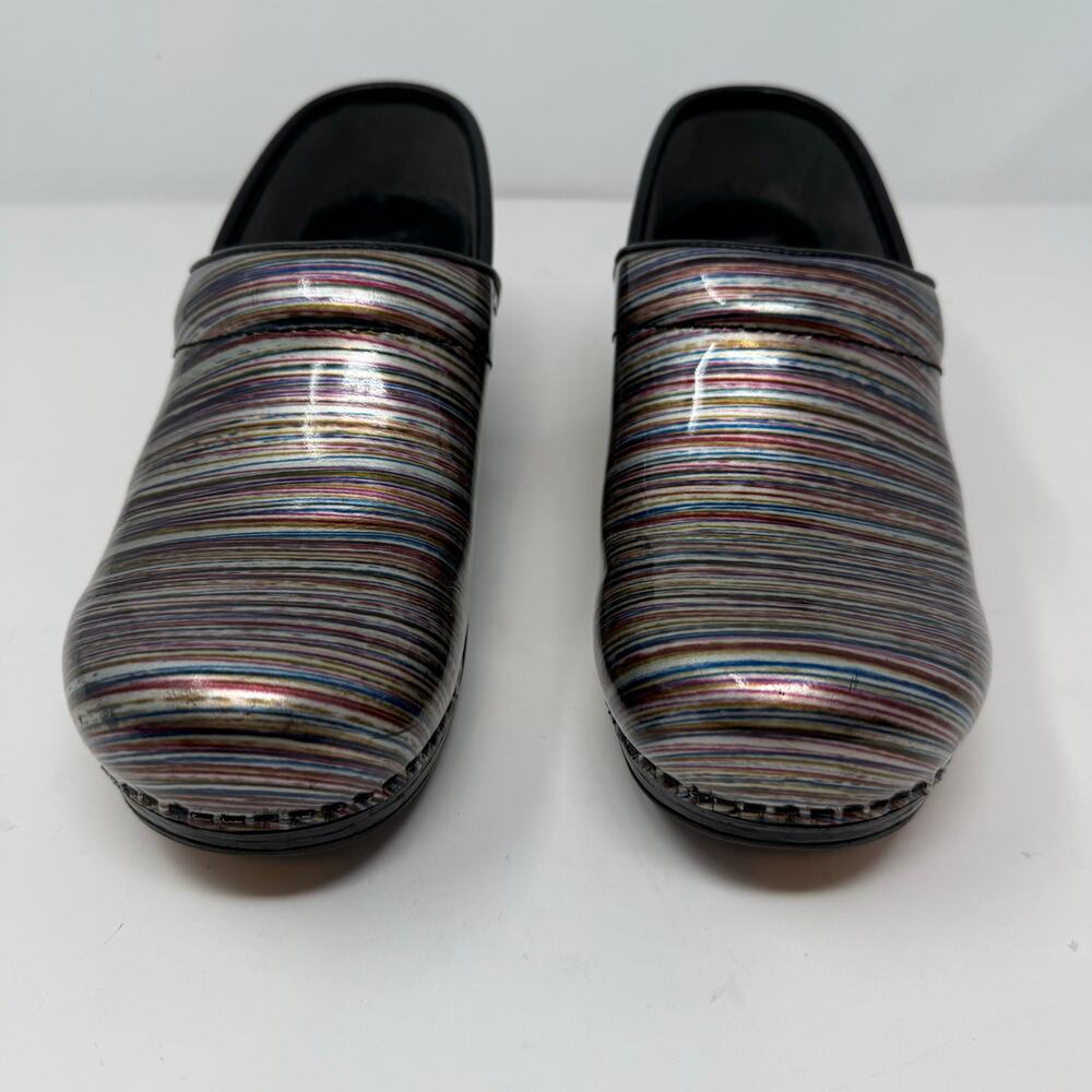 Dansko Professional XP Clogs Women's 39 Patent Leather Multicolored Stripe - Picture 13 of 14